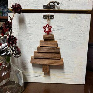 christmas tree ornament - handcrafted from authentic vintage NC tobacco sticks